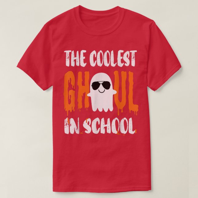 Camiseta A Ghoul Mais Fria Do Colégio Boys Halloween Ghost  (Frente do Design)