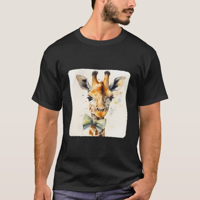 Camiseta A Giraffe With A Bow Tie Fashion Fashionable Anima (Frente)