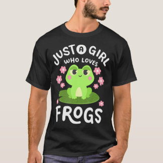 Camiseta A Girl Who Loves Frogs Kawaii Frog Lovers Women Gi