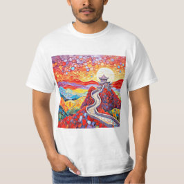 Camiseta A Grande Muralha ao pôr do sol