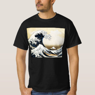 Camiseta A Grande Onda de Kanagawa Hokusai, arte japonês