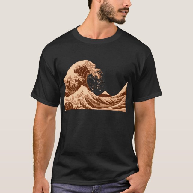 Camiseta A grande onda fora de Kanagawa Monte Fuji Japão (Frente)