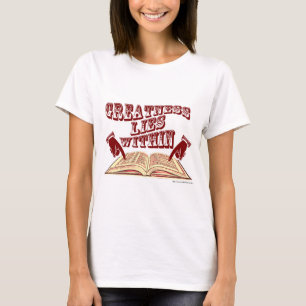 Camiseta A grandeza está dentro do slogan de leitura diver