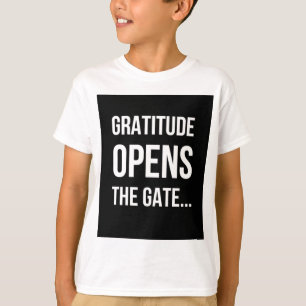 Camiseta A gratitude abre as citações inspiradas da porta