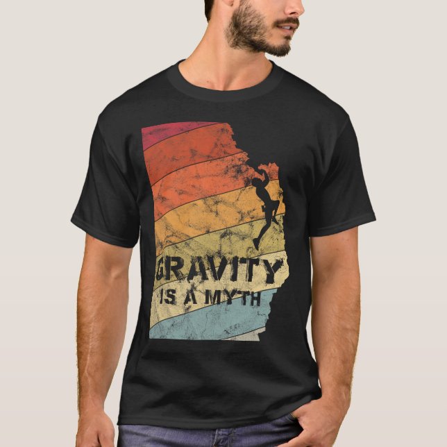 Camiseta A Gravidade É Um Mito Bouldering Escalada Presente (Frente)