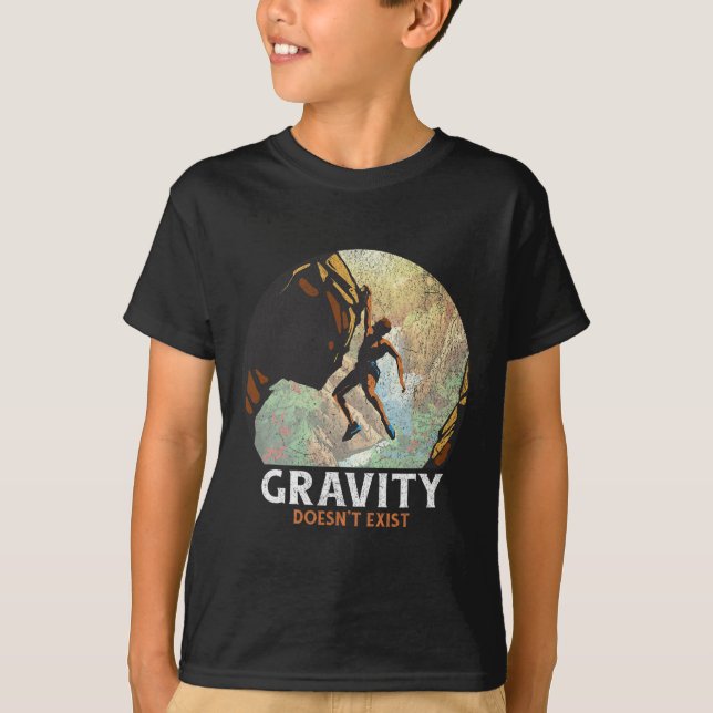 Camiseta A gravidade não existe Escalada em rocha Escalador (Frente)