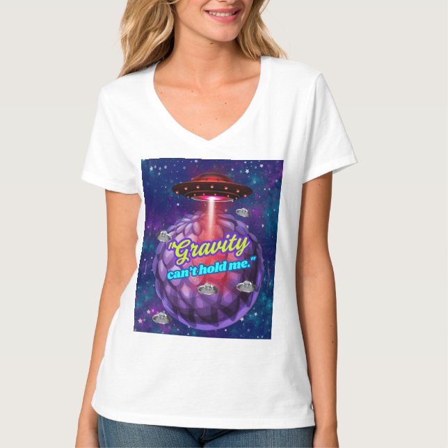 CAMISETA A GRAVIDADE NÃO PODE ME SEGURAR (Frente)