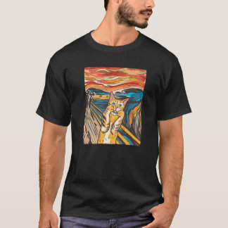 Camiseta A Gritar Foto Munch Cats Parody Men Wome