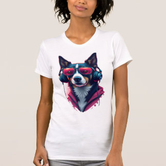 Camiseta A Habu dog wearing sunglasses and headphones