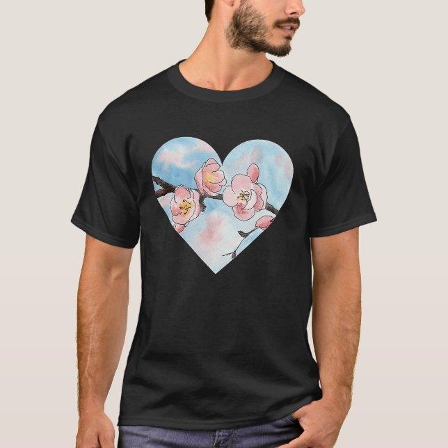 Camiseta A Heart for Spring u2013 Sakura Cherry Blossom (Frente)