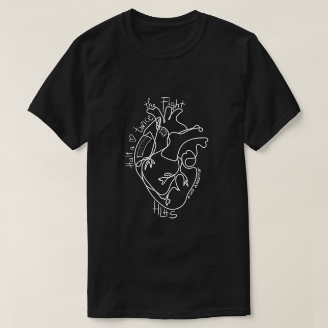 Camiseta A Heart Warrior CHD Awareness Congenital Disease H (Frente do Design)