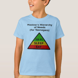 Camiseta A hierarquia de Maslow das necessidades (para