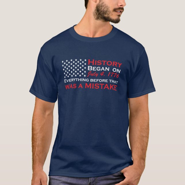 Camiseta A história começou o 4 de julho de 1776 (Frente)