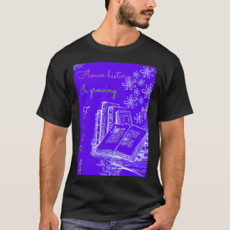 Camiseta A história da flor humana crescendo de livros t