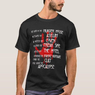 Camiseta a história de terror dos filmes americanos hallowe