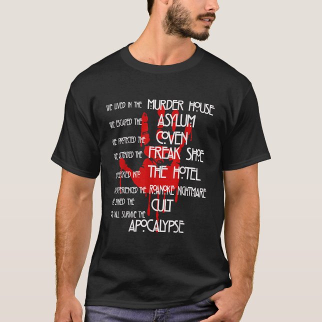 Camiseta a história de terror dos filmes americanos hallowe (Frente)