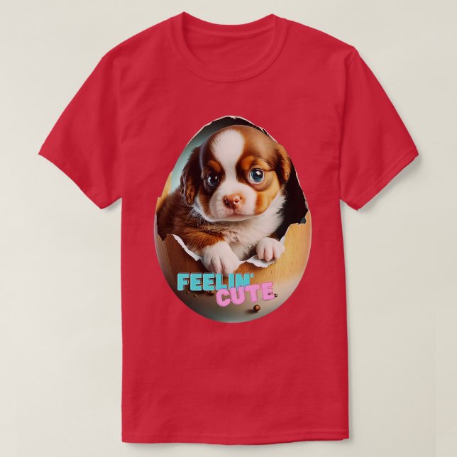 Camiseta A história do cão no ovo (Frente do Design)