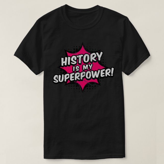 Camiseta A História É Minha História De Superpotência (Frente do Design)