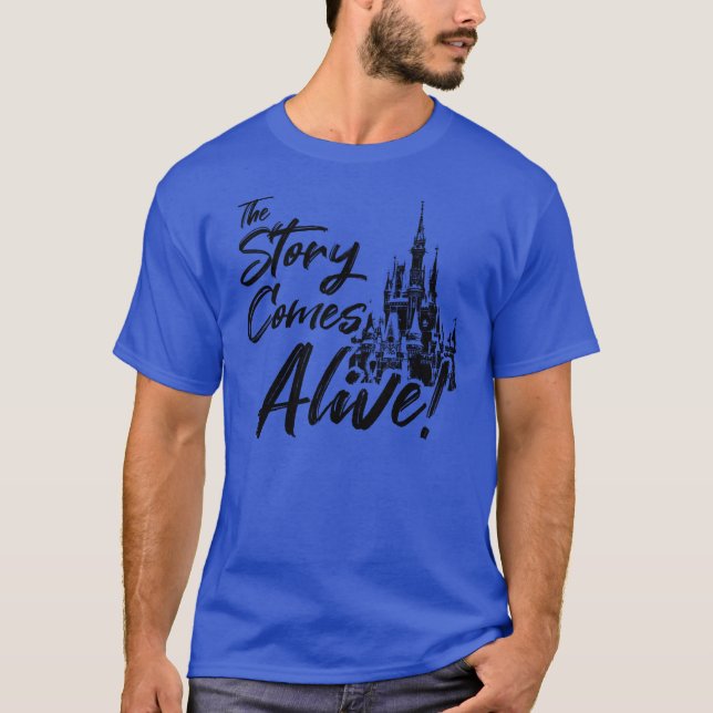 Camiseta A história vem no tema da luz viva (Frente)