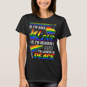 Camiseta A Humanidade É O Meu Race Amor É O Meu Orgulho LGB