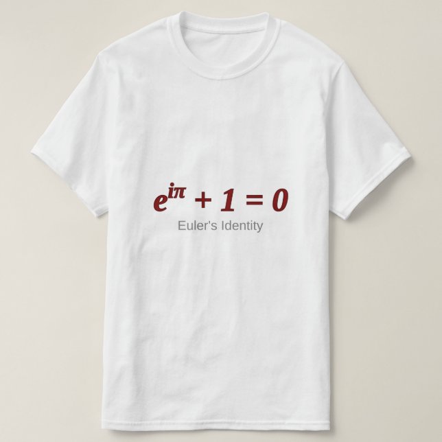 Camiseta A identidade de Euler (Frente do Design)