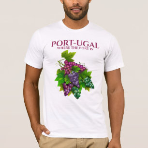 Camiseta A ilustração da uva de Portugal diverge quando o p
