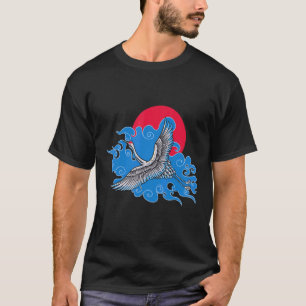 Camiseta A ilustração das aves de guindaste japonesas com g