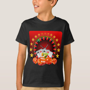 Camiseta A ilustração do casino com roda de roleta e corta