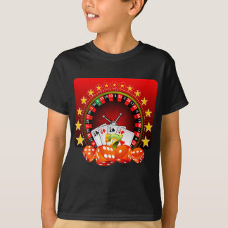 Camiseta A ilustração do casino com roda de roleta e corta