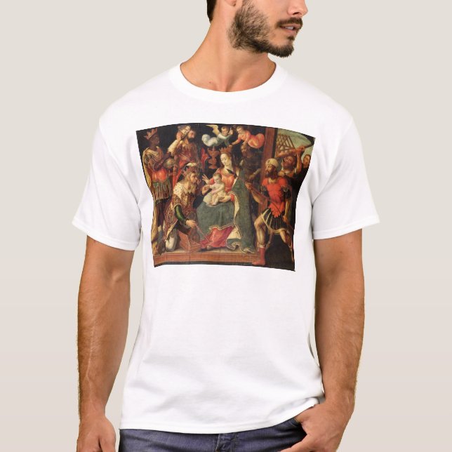 Camiseta A imagem da adoração dos Magi (Frente)