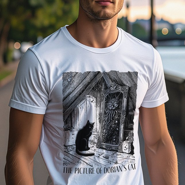 Camiseta A Imagem do Gato de Dorian (Criador carregado)