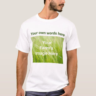 Camiseta A imagem e o texto da sua fazenda em tamanho adult