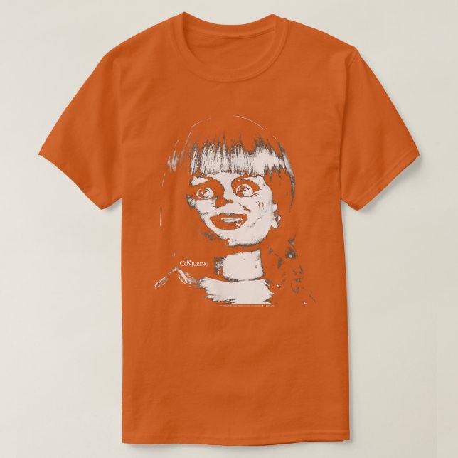 Camiseta A Imagem Preta e Branca de Annabelle (Frente do Design)