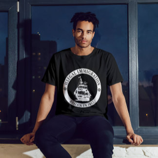 Camiseta A Imigração Ilegal Começou Em 1492, Dia De Colombo