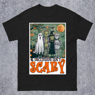 Camiseta A Inclusão Não é Assustadora Personagens de Terror