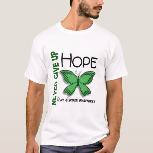Camiseta A infecção hepática nunca dá acima a borboleta