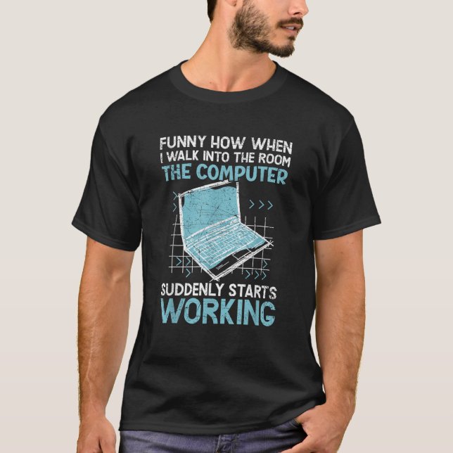 Camiseta A Informação Do Computador Funciona De Repente (Frente)