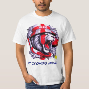 Camiseta A Inglaterra está chegando em casa Lion Roar Futeb