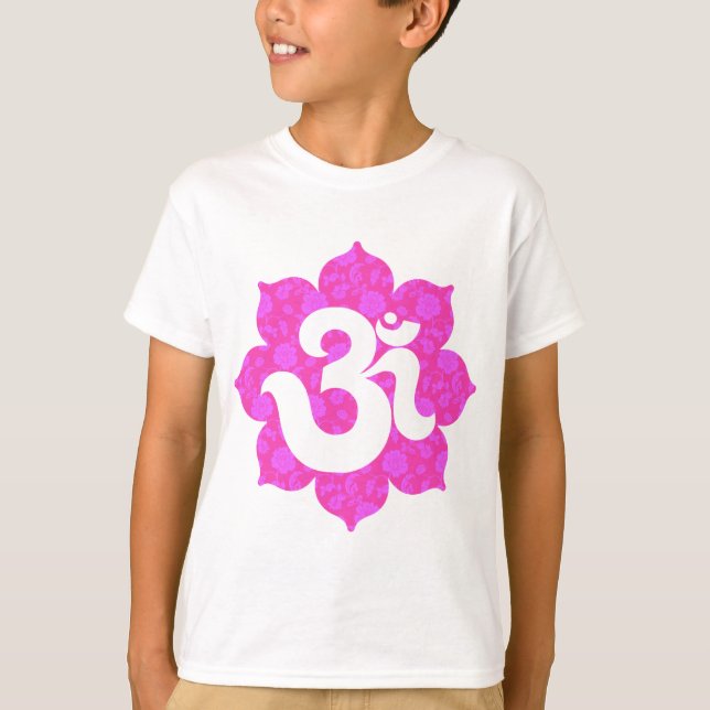 Camiseta A ioga OM em Lotus pica (Frente)