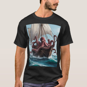 Camiseta A ira do Kraken: A última posição do navio