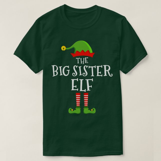 Camiseta A irmã mais velha e engraçada do natal combinando  (Frente do Design)