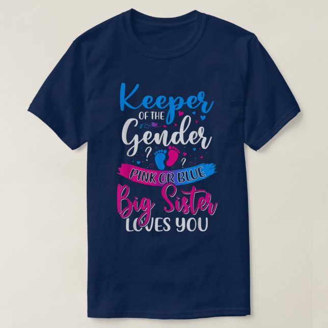 Camiseta A Irmã Rosa Ou Azul Grande Te Ama Mantendo O Gêner (Frente do Design)