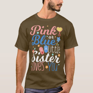 Camiseta A Irmãozinha Rosa ou Azul ama a Revelação do Gêner