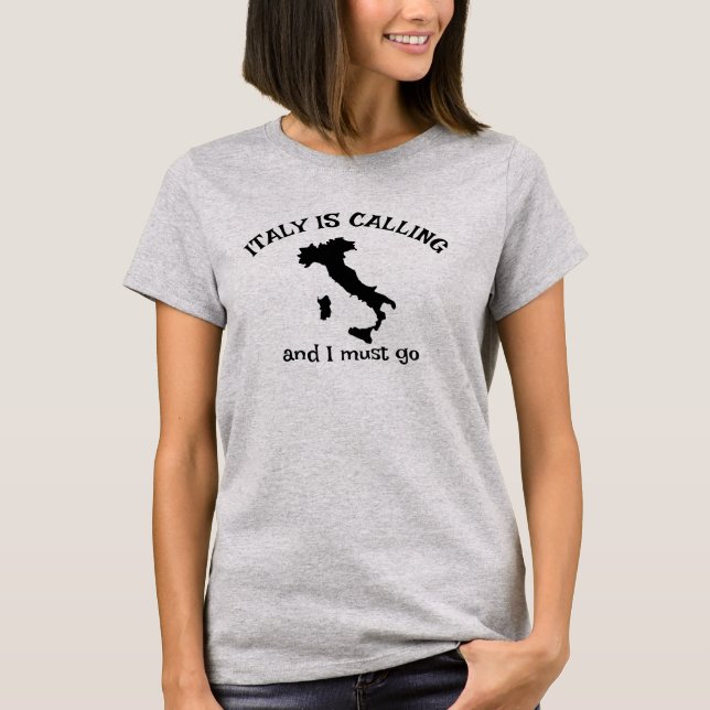 Camiseta A Itália Está Chamando Design T-Shirt (Frente)