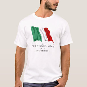 Camiseta A Italiano-Bandeira, salvar um garanhão.  Monte u