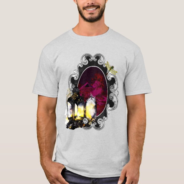 Camiseta A Lanterna E A Libélula - Vintage Mágico (Frente)
