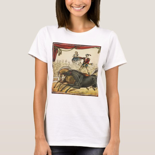 Camiseta A Lei De Dois Cavalos, Circo, Circo, Circa 1874. (Frente)