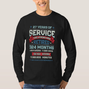 Camiseta A Lenda Aposentou 27 Anos De Serviço Retirem