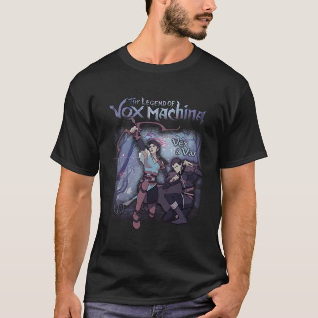 Camiseta A Lenda Da Cena Da Floresta Vox Machina Vex E Vax (Frente)
