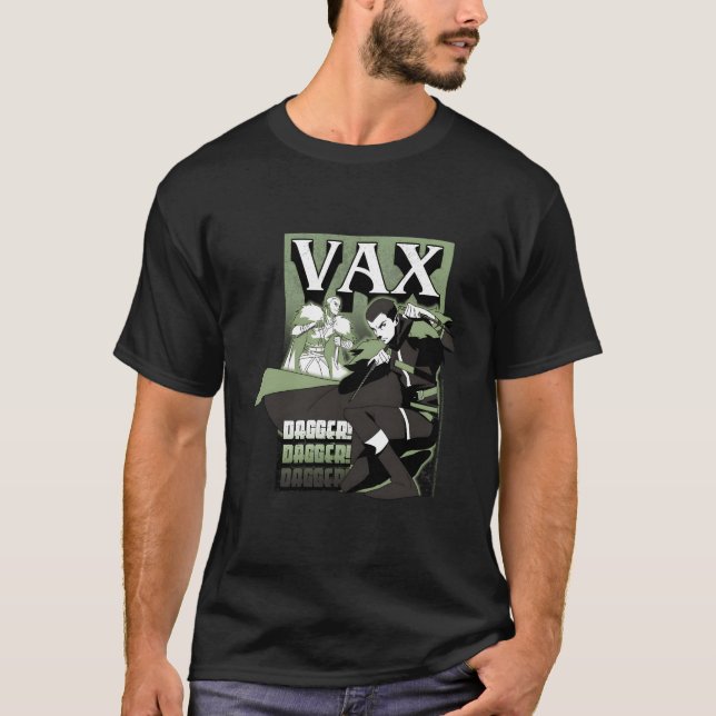 Camiseta A Lenda Do Vox Machina Vax Com Dagger (Frente)
